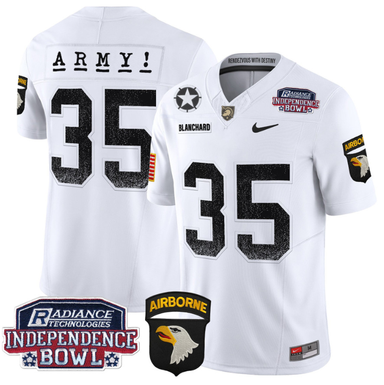 Doc Blanchard Jersey #35 Army Black Knights Independence Bowl Patch White