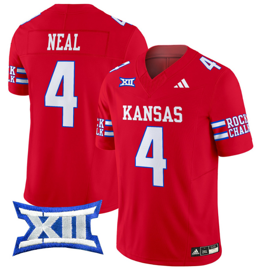 Devin Neal Jersey #4 Kansas Jayhawks 2024 Vapor College Football Vapor Limited Red