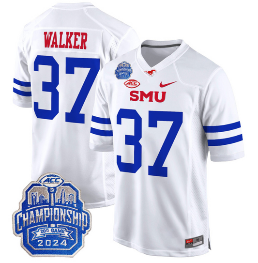 Doak Walker Jersey #37 SMU Mustangs 2024 ACC Championship Patch White