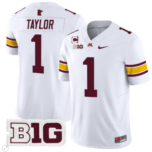 Darius Taylor Jersey #1 Minnesota Golden Gophers Vapor Limited Football White