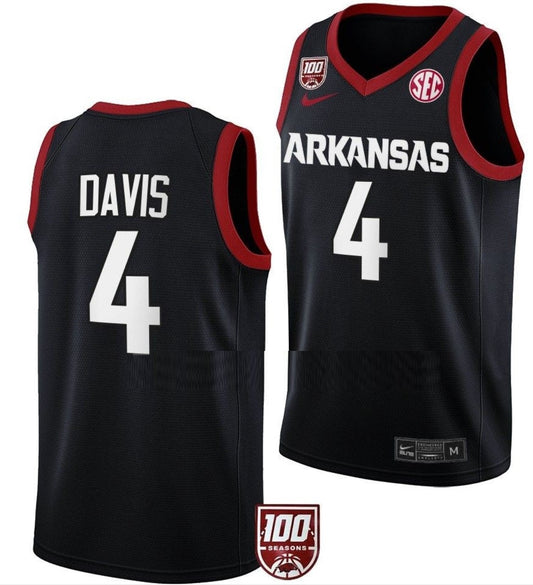 Davonte Davis Jersey Arkansas Razorbacks College Basketball 100 Season #4