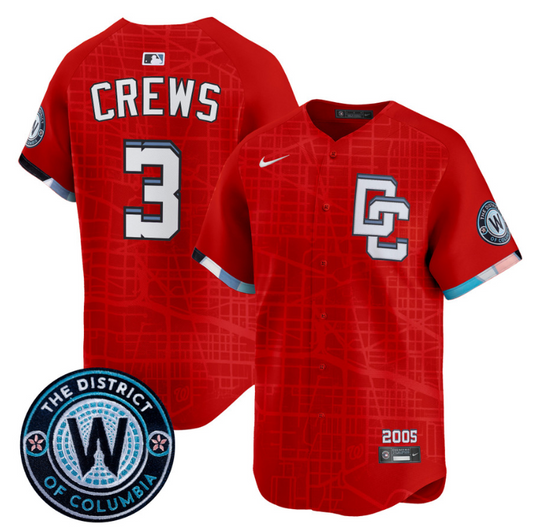 Dylan Crews Jersey #3 Washington Nationals 2025 City Connect Vapor Premier Limited Stitched Red