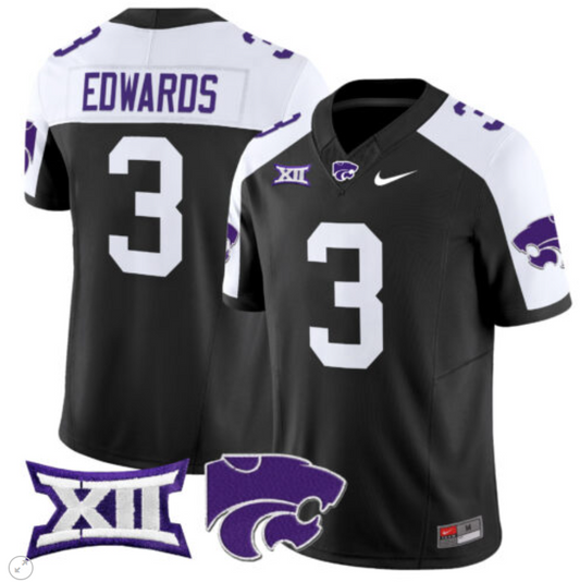 Dylan Edwards Jersey #3 Kansas State Wildcats Vapor Limited Football Black Alternate