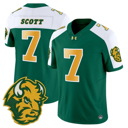 DJ Scott Jersey #7 North Dakota State Bison Vapor Limited Stitched Green Alter