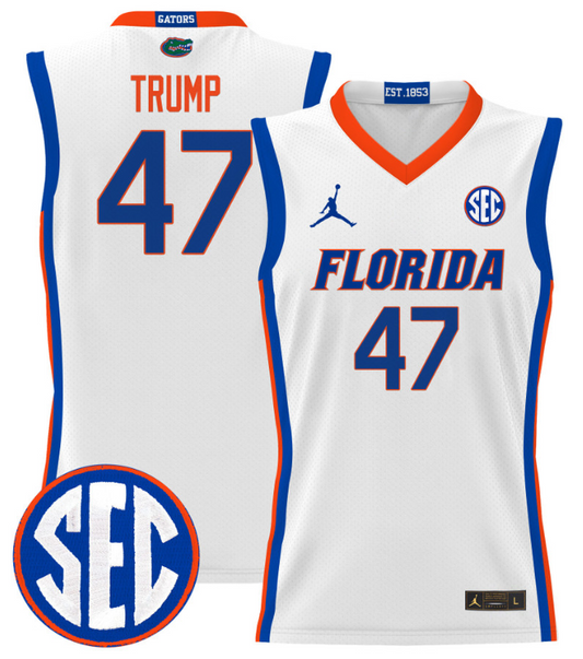 Donald Trump Jersey #47 Florida Gators 2024 Lightweight Basketball White