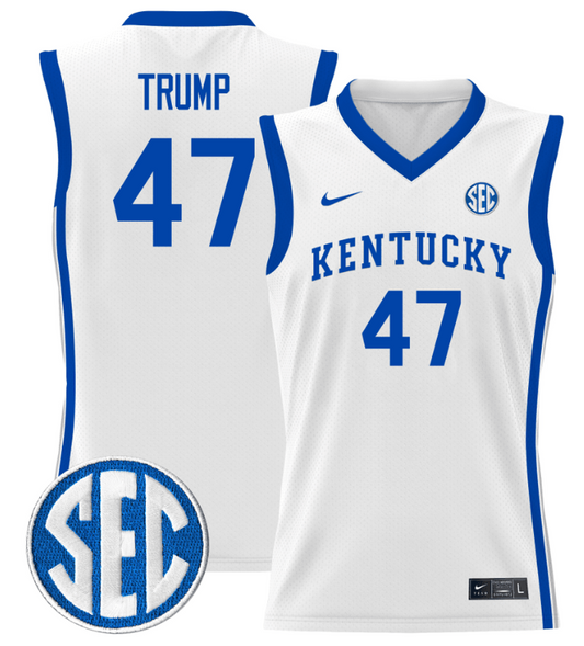 Donald Trump Jersey #47 Kentucky Wildcats Lightweight Basketball White