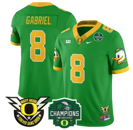 Dillon Gabriel Jersey #8 Oregon Ducks 2024 Big Ten Champions Football Green