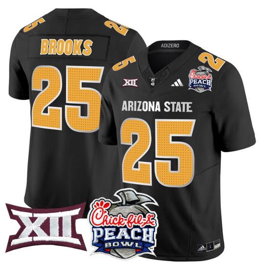 DeCarlos Brooks Jersey #25 Arizona State Sun Devils 2025 Peach Bowl Black