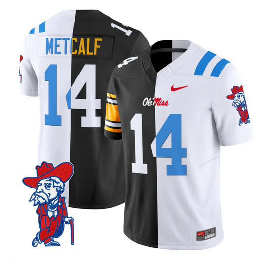 DK Metcalf Jersey #14 Ole Miss Rebels Split Vapor Limited All Stitched