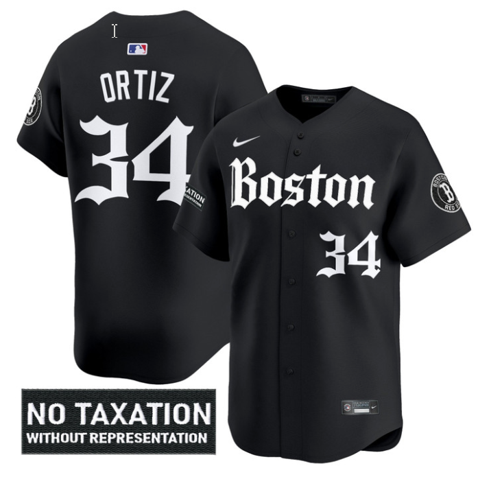 David Ortiz Jersey #34 Boston Red Sox Retro Newspaper Edition Vapor Premier Limited Stitched Black