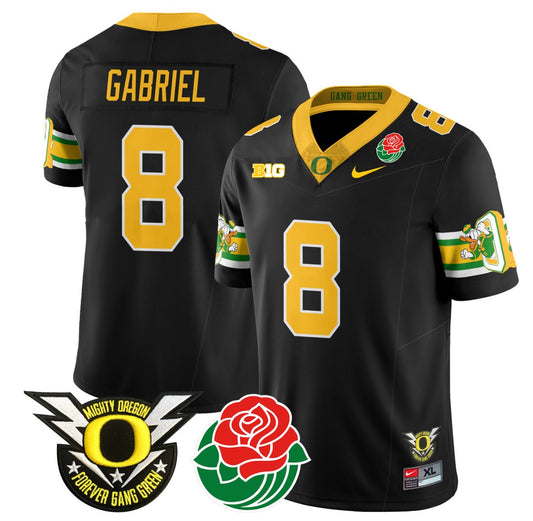 Dillon Gabriel Jersey #8 Oregon Ducks 2024 Rose Bowl Patch Football Black