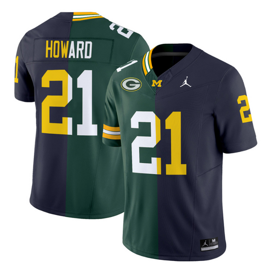 Desmond Howard Jersey #21 Michigan Wolverines Split Vapor V2 All Stitched