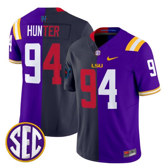 Danielle Hunter Jersey #94 LSU Tiger Split Vapor Limited V2 Football Stitched