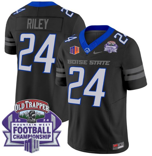 Dylan Riley Jersey #24 Boise State Broncos 2024 Championship Vapor Black
