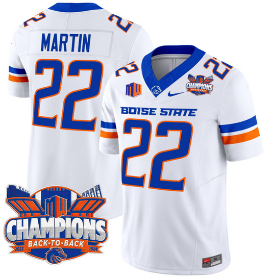 Doug Martin Jersey #22 Boise State Broncos Back To Back Champions White