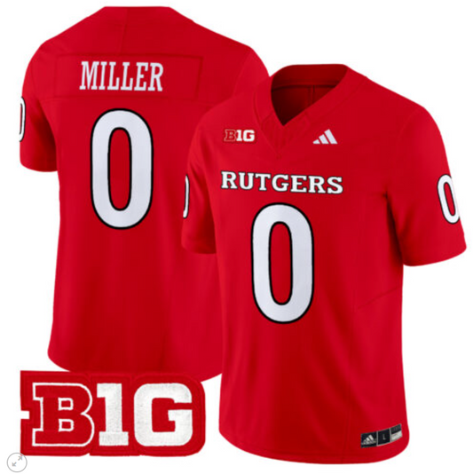 Dymere Miller Jersey #0 Rutgers Scarlet Knights Vapor Limited Football Red