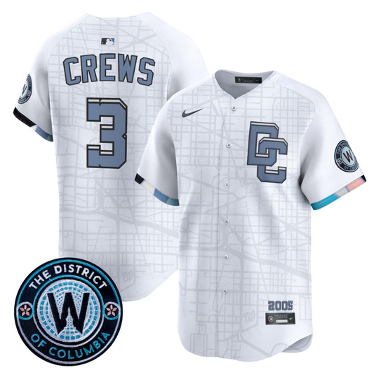 Dylan Crews Jersey #3 Washington Nationals 2025 City Connect Vapor Premier Limited Stitched White