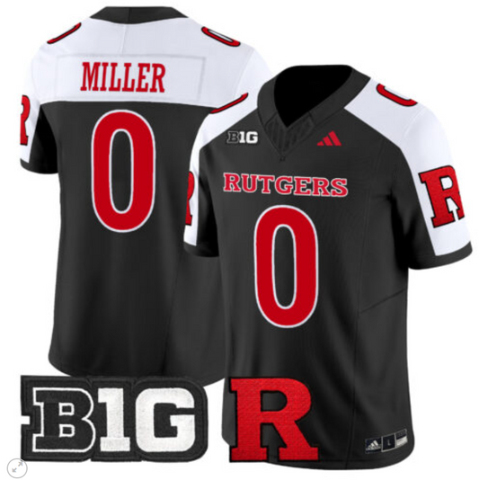 Dymere Miller Jersey #0 Rutgers Scarlet Knights Vapor Limited Football Black Alternate