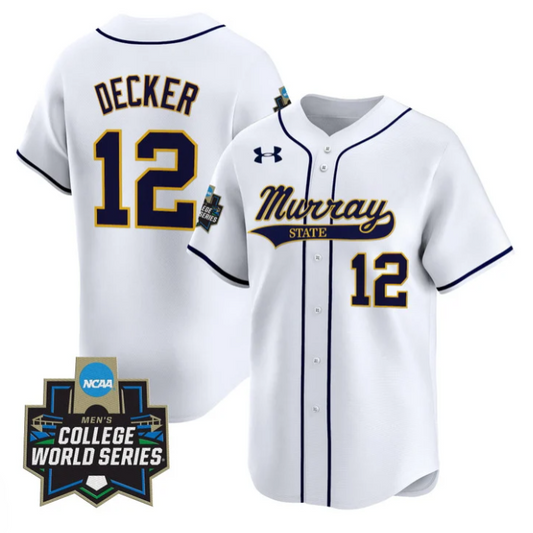 Dominic Decker Jersey #12 Murray State Racers 2025 World Series Stitched White