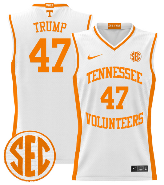 Donald Trump Jersey #47 Tennessee Vols 2024 Lightweight Basketball White