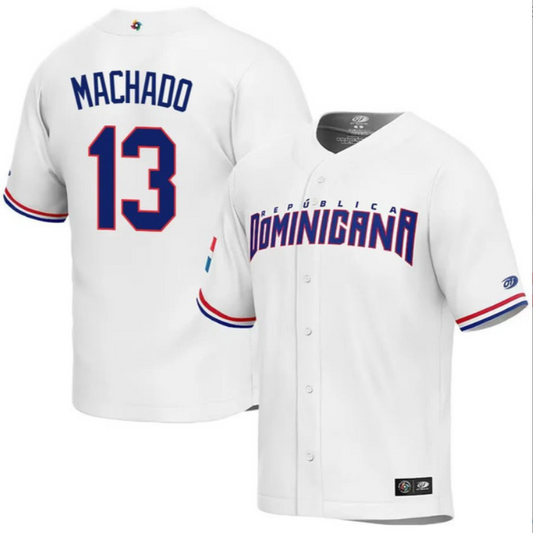Dominican Baseball Manny Machado World Baseball Classic Jersey – White