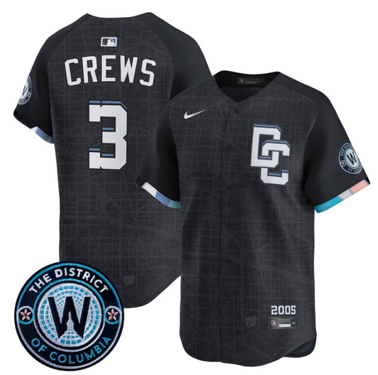 Dylan Crews Jersey #3 Washington Nationals 2025 City Connect Vapor Premier Limited Stitched Navy