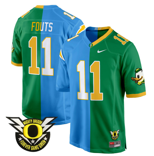 Dan Fouts Jersey #11 Oregon Ducks Split Game College Football All Stitched