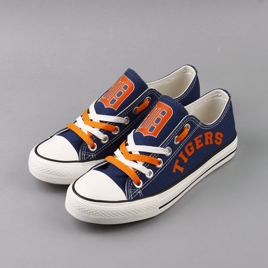 Detriot Tigers Limited Print MLB Baseball Fans Low Top Canvas Shoes Sport Sneakers T-DG67L