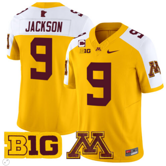 Daniel Jackson Jersey #9 Minnesota Golden Gophers Vapor Limited Football Gold Alternate