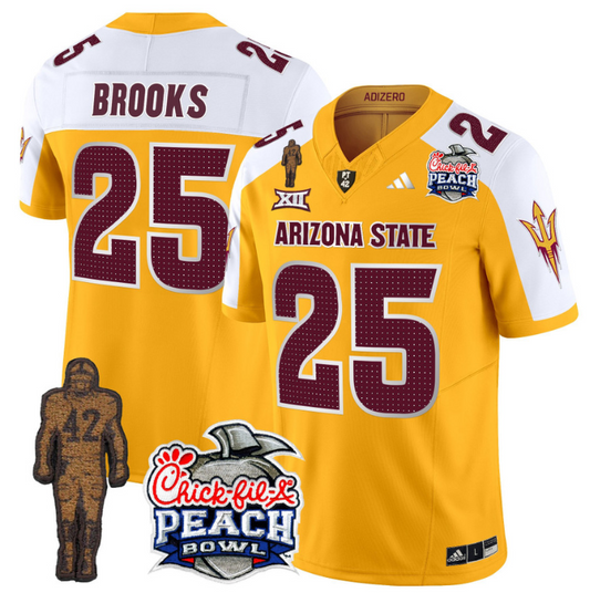 DeCarlos Brooks Jersey #25 Arizona State Peach Bowl Patch Football V2 Gold Alternate