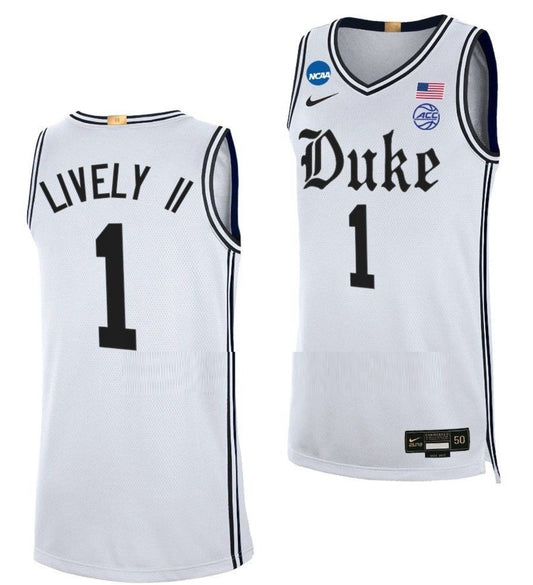 Dereck Lively II Jersey Duke Blue Devil College Basketball 2023 NCAA March Madness White #1