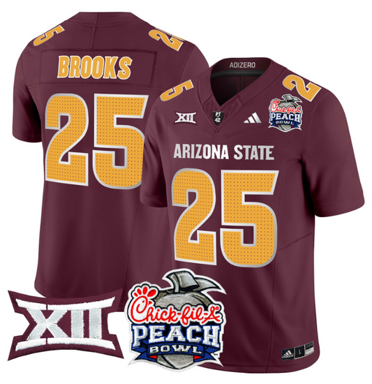 DeCarlos Brooks Jersey #25 Arizona State Sun Devils 2025 Peach Bowl Maroon