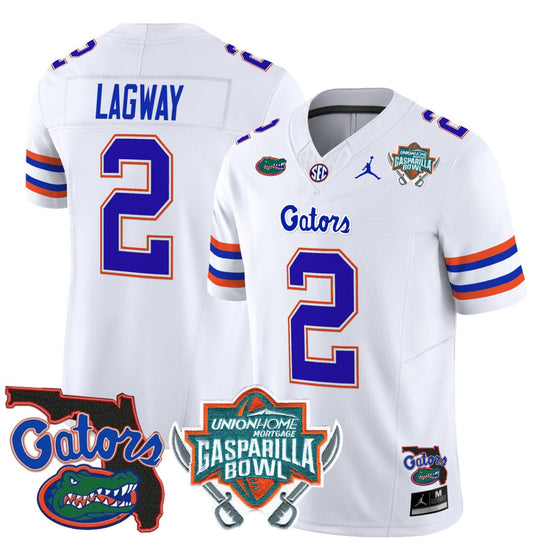 DJ Lagway Jersey #2 Florida Gators 2025 Gasparilla Bowl Patch White