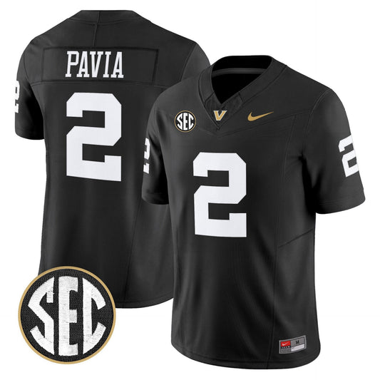 Diego Pavia Jersey #2 Vanderbilt Commodores 2025 Limited Stitched Black