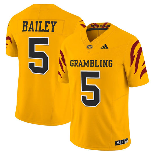 Deljay Bailey Jersey #5 Grambling Tigers 2025 Vapor Limited Stitched Gold