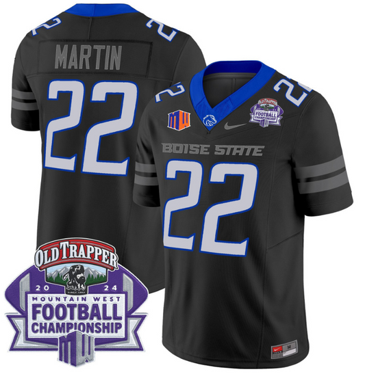 Doug Martin Jersey #22 Boise State Broncos 2024 Championship Vapor Black
