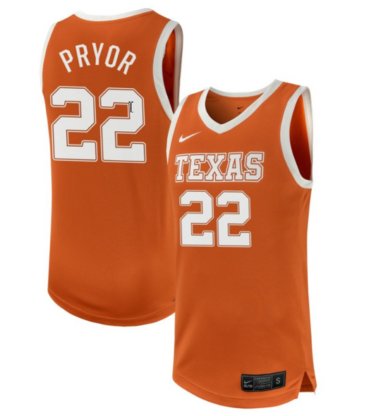 Devon Pryor Jersey #22 Texas Longhorns NIL Basketball Texas Orange