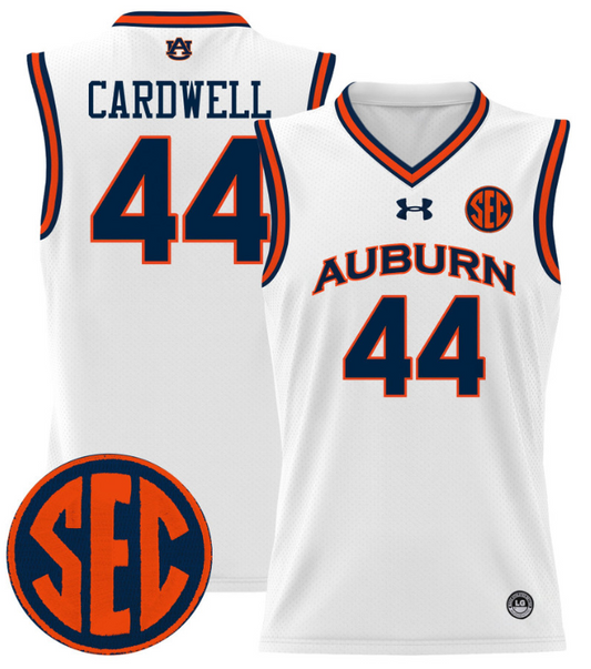 Dylan Cardwell Jersey #44 Auburn Tigers 2024 Lightweight Basketball White