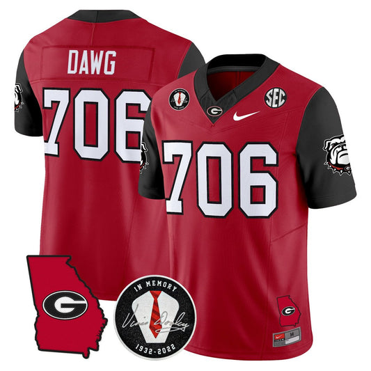 Dawg Jersey #706 Georgia Bulldogs 2025 Vapor Limited Stitched Red