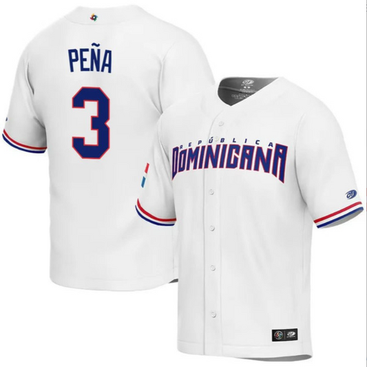 Dominican Baseball Jeremy Pena World Baseball Classic Jersey – White