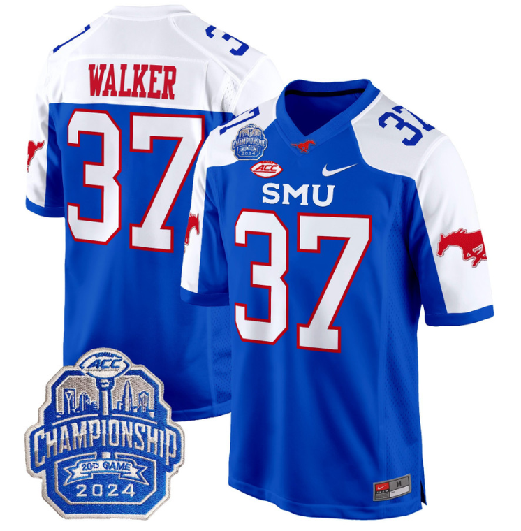 Doak Walker Jersey #37 SMU Mustangs 2024 ACC Championship Patch Blue Alternate