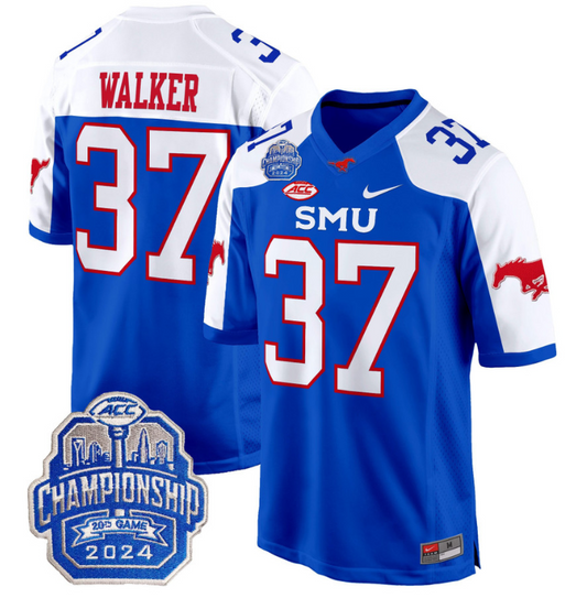 Doak Walker Jersey #37 SMU Mustangs 2024 ACC Championship Patch Blue Alternate
