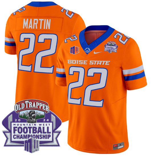 Doug Martin Jersey #22 Boise State Broncos 2024 Championship Vapor Orange