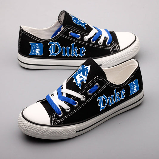Duke Blue Devils Limited Print NCAA College Students Low Top Canvas Shoes Sport Sneakers