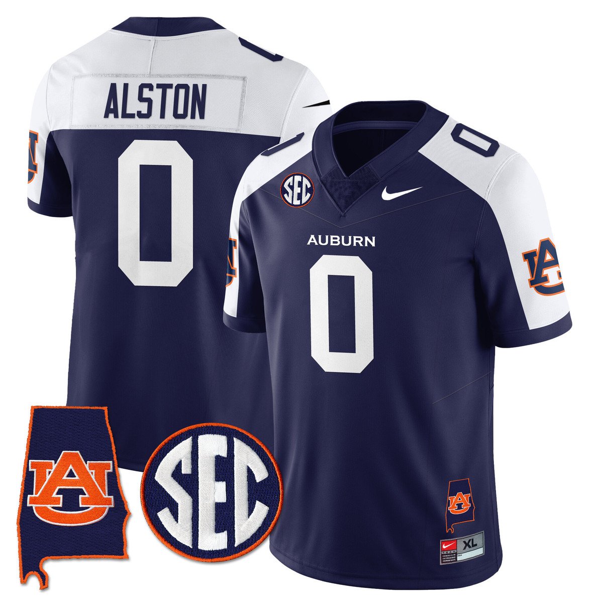 Damari Alston Jersey #0 Auburn Tigers Alabama Patch Vapor Stitched Navy Alter