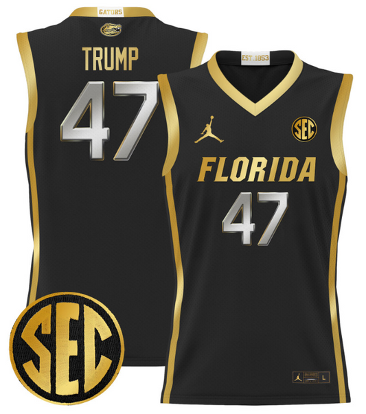 Donald Trump Jersey #47 Florida Gators 2024 Lightweight Basketball Black Gold