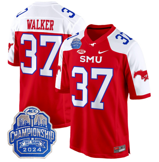 Doak Walker Jersey #37 SMU Mustangs 2024 ACC Championship Patch Red Alternate