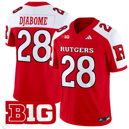 Dariel Djabome Jersey #28 Rutgers Scarlet Knights Vapor Limited Football Red Alternate