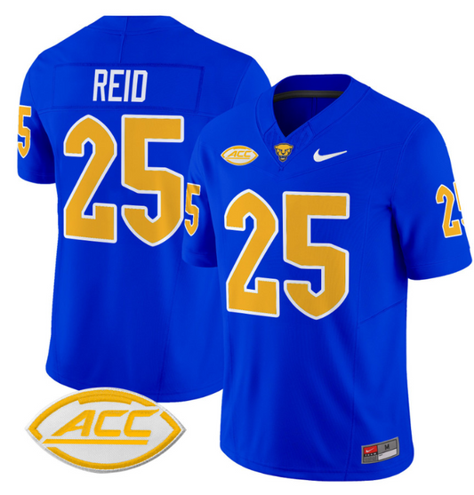 Desmond Reid Jersey #25 Pittsburgh Panthers Vapor Limited College Football Stitched Royal
