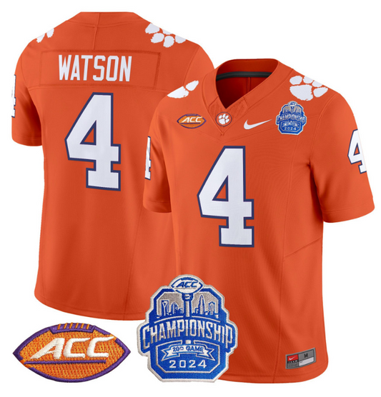 Deshaun Watson Jersey #4 Clemson Tigers 2024 ACC Championship Patch Orange